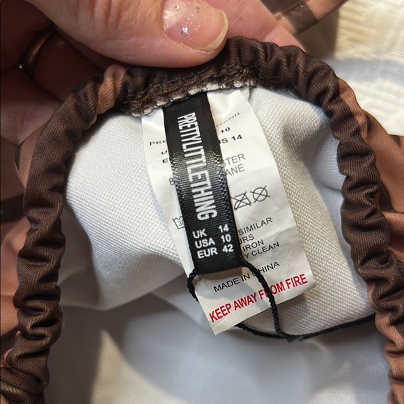 PrettyLittleThing Brown Zebra Bikini. Top 8/bottom10. NWT - Picture 5 of 13